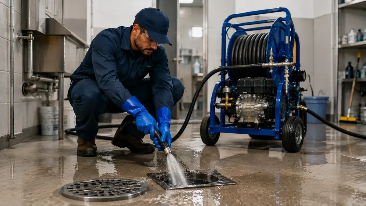 Floor Drain Hydro Jet Cleaning in San Fernando