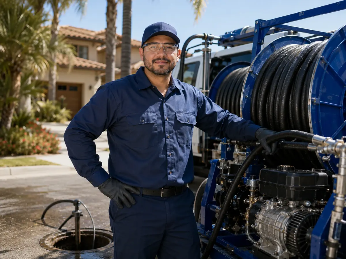 Hydro jet sewer cleaning in San Fernando