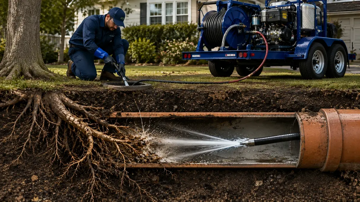 Tree Root Removal with Hydro Jetting in San Fernando